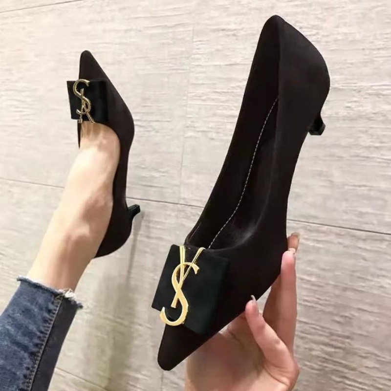 Women Shoes Ysl - 2023 Nieuwe Koreaanse Versie Van Metalen