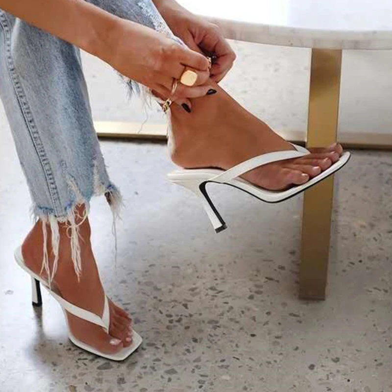 Ankle Strap Heels - Stijlvolle Dames Hak Slippers Zwarte Hoge