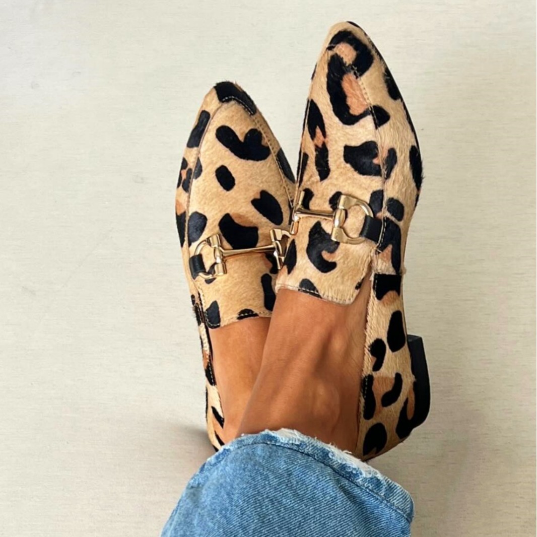 Mule Slip On - Grote maten 40-43 luipaardprint damesschoenen, lente