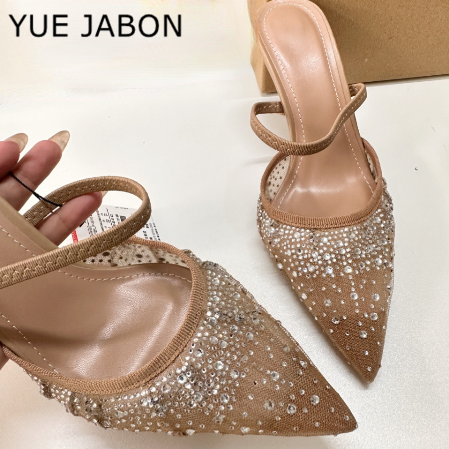 Women Shoes Ysl - Mesh Strass Hoge Hak Sandalen Dames
