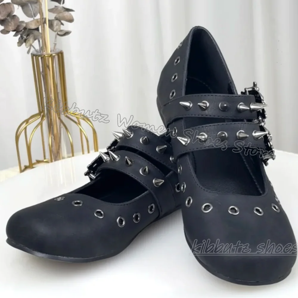 Ballet Flat Women - Gothic Ballet Pumps Punk Rock Riemgesp