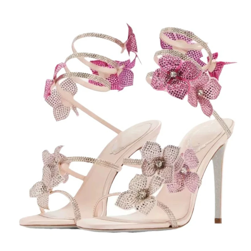 Peep Toe Heels - Eilyken Sexy KRISTAL Bloem Dunne Hoge