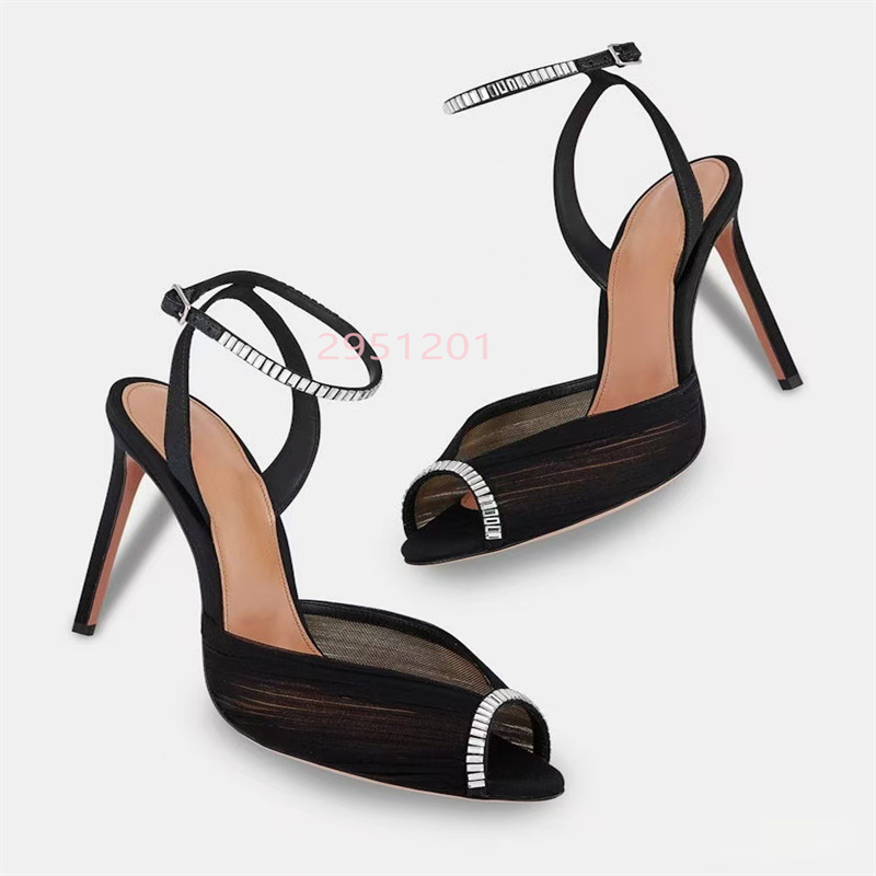 Peep Toe Heels - Crystal V Puntschoen Dames Wit Kant