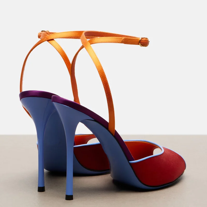 Satijn gemengde kleuren peep t - Peep Toe Heels recensie en prijs