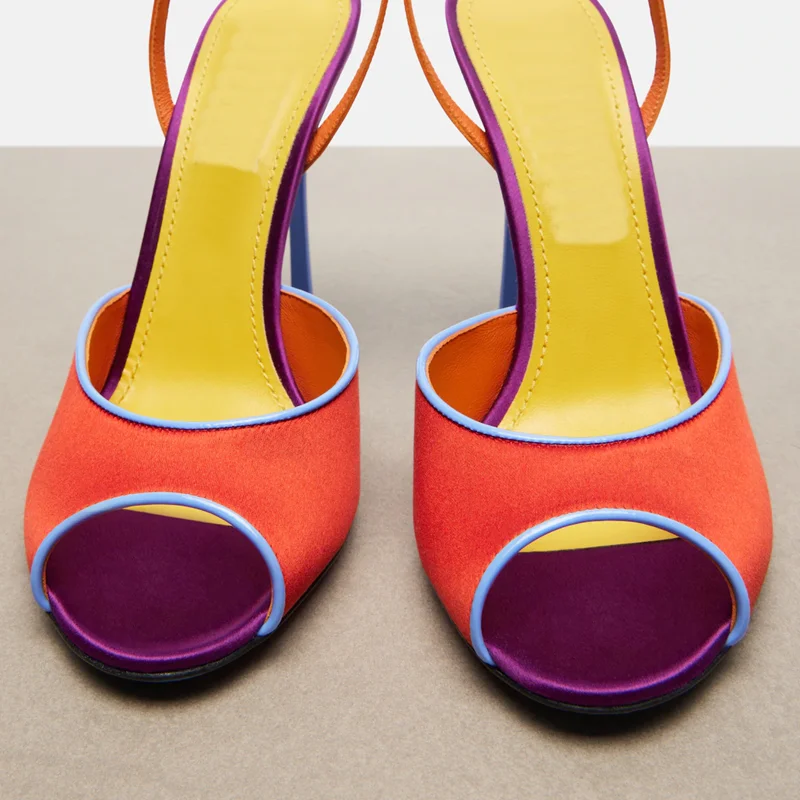 Satijn gemengde kleuren peep t - Peep Toe Heels recensie en prijs