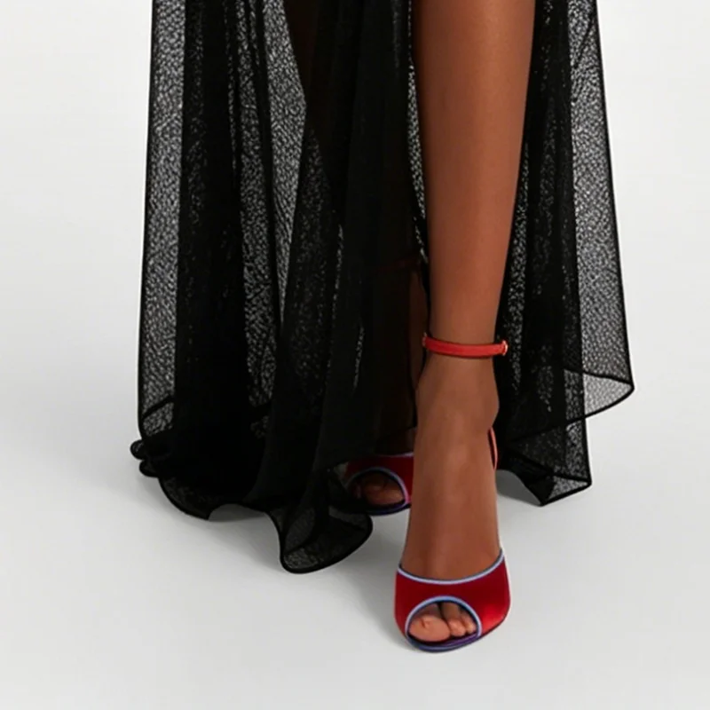 Satijn gemengde kleuren peep t - Peep Toe Heels recensie en prijs