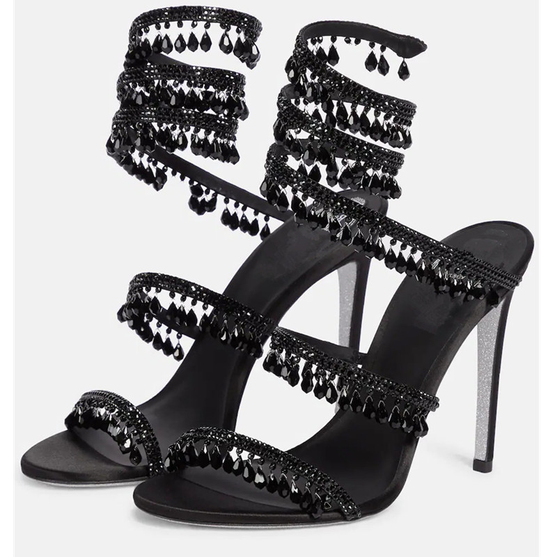 Sexy groene kristallen stilett - Ankle Strap Heels recensie en prijs