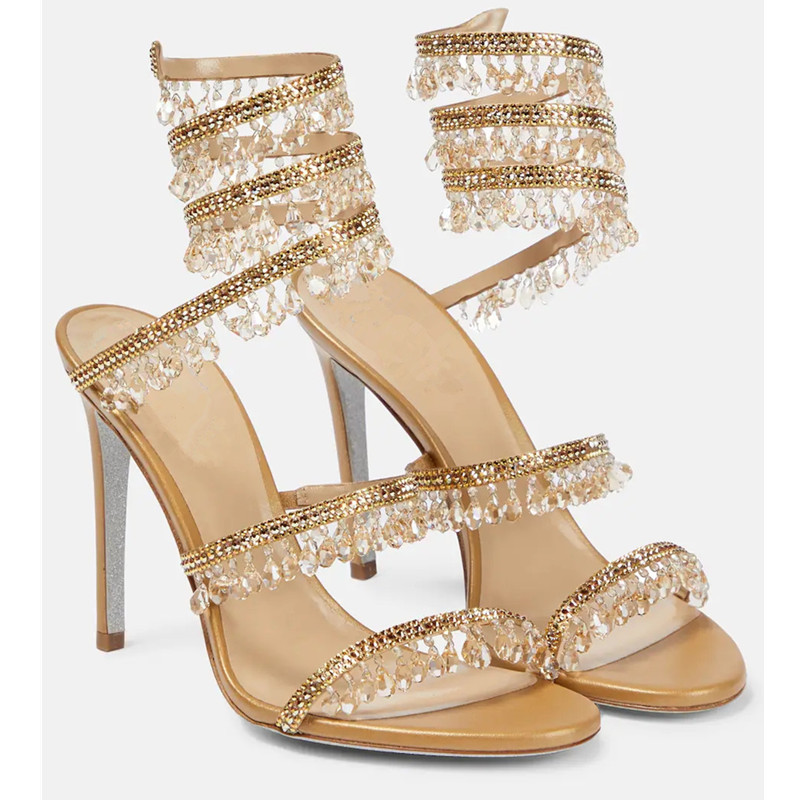 Sexy groene kristallen stilett - Ankle Strap Heels recensie en prijs