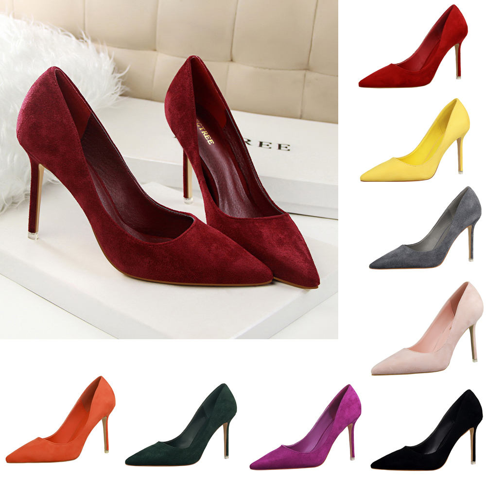 Elegante Klassieke Suede Pompe - Court Heel Pointed recensie en prijs