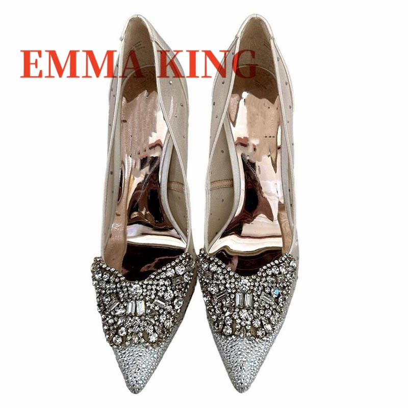 Mesh-versierde pumps, damespum - Court Heel Pointed recensie en prijs