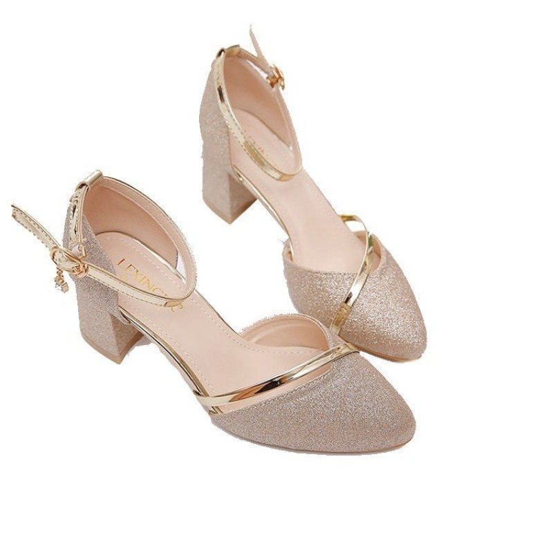 Damespumps met glitter, dikke  - Ankle Strap Heels recensie en prijs