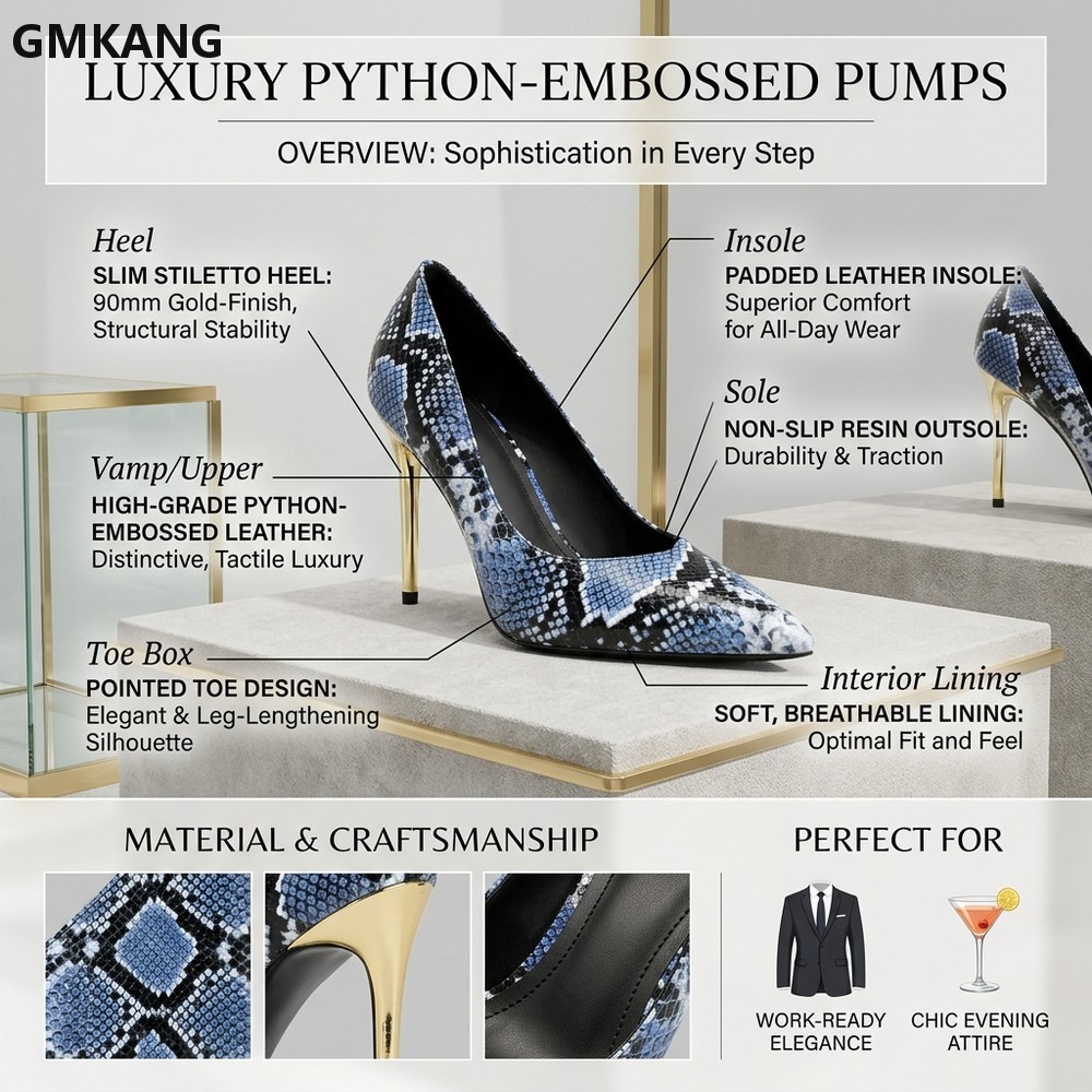 Dames pumps met slangenprint,  - Court Heel Pointed recensie en prijs