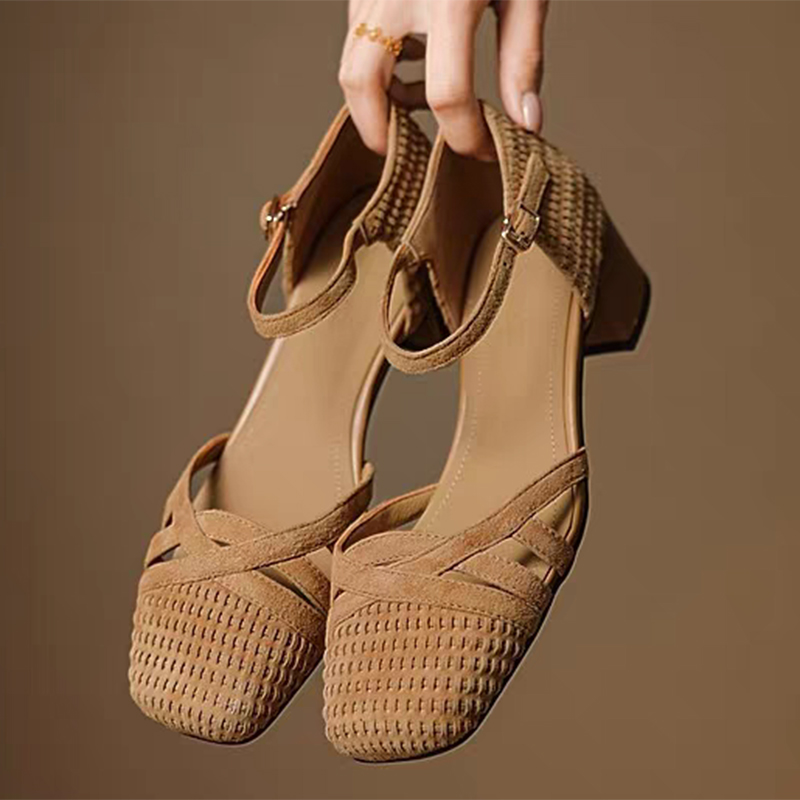 Retro Weave Hoge Hak Sandalen  - Ankle Strap Heels recensie en prijs