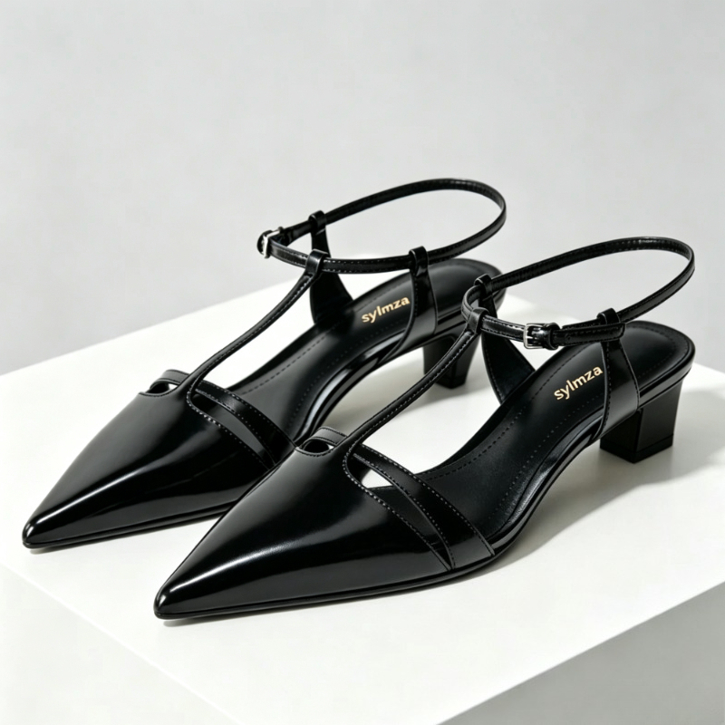 Lakleer Kitten Hak Vrouwen Pom - Ankle Strap Heels recensie en prijs