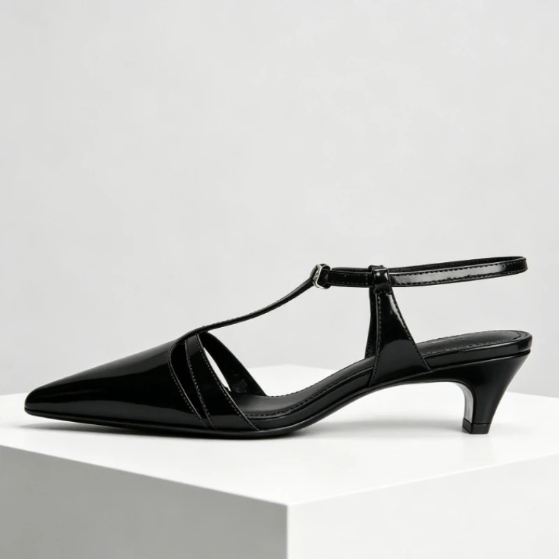 Lakleer Kitten Hak Vrouwen Pom - Ankle Strap Heels recensie en prijs